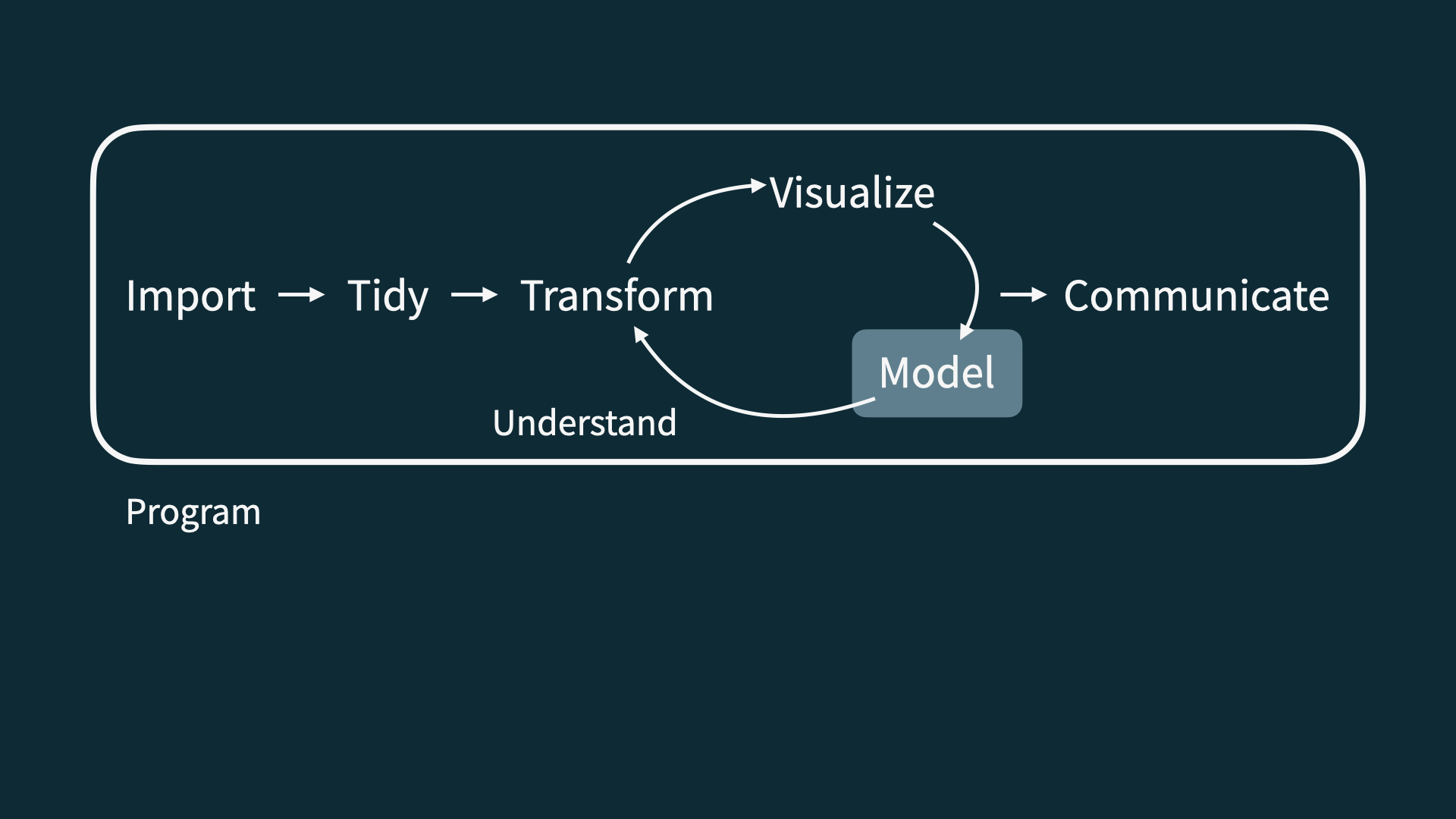 Data science life cycle, with model highlighted